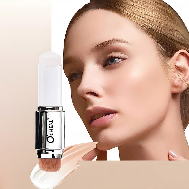 OCHEAL Solid Thermochromic Double-Ended Eraser Foundation Stick, Nose Contouring Cream, Concealer, Brightening Foundation